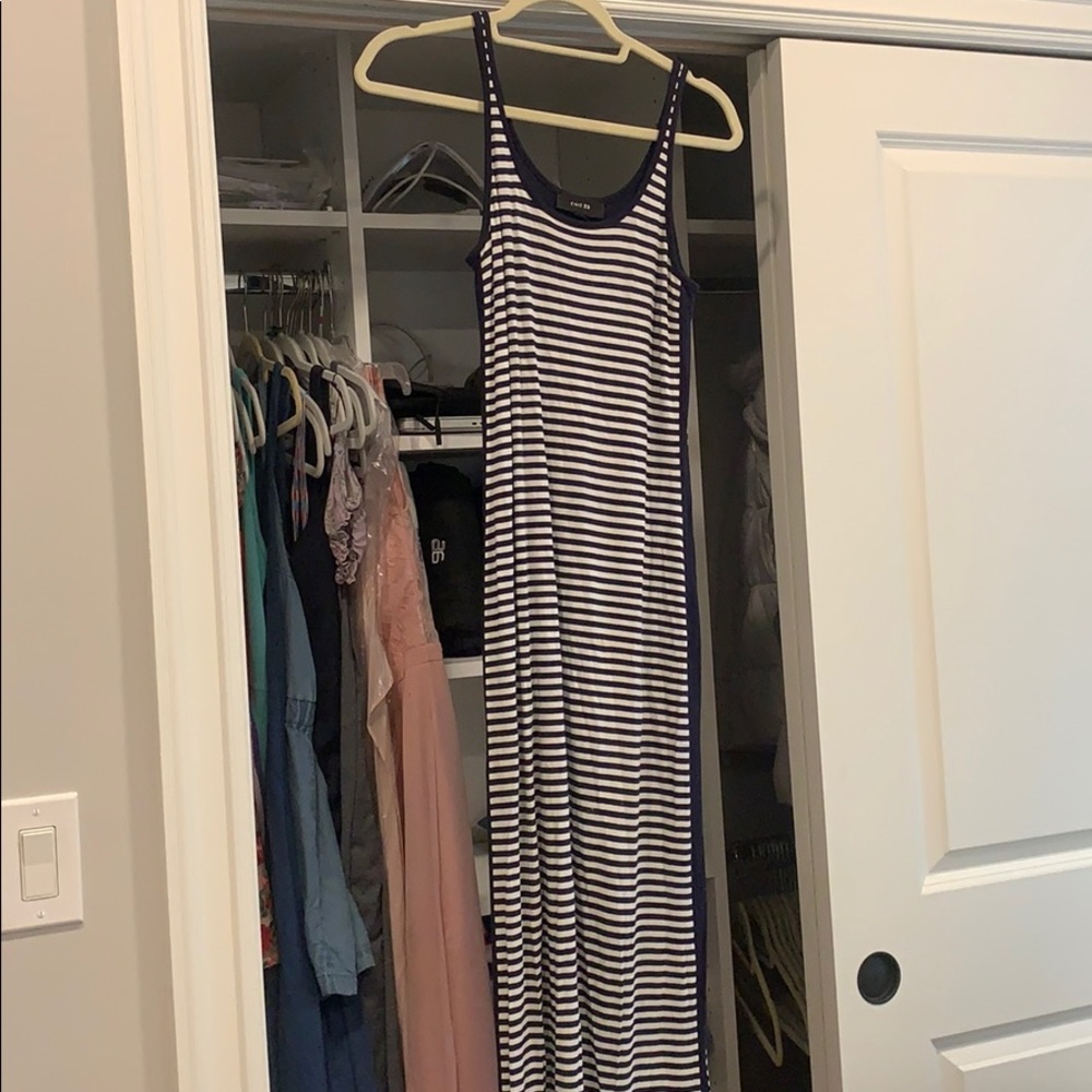 Red 23 striped maxi dress